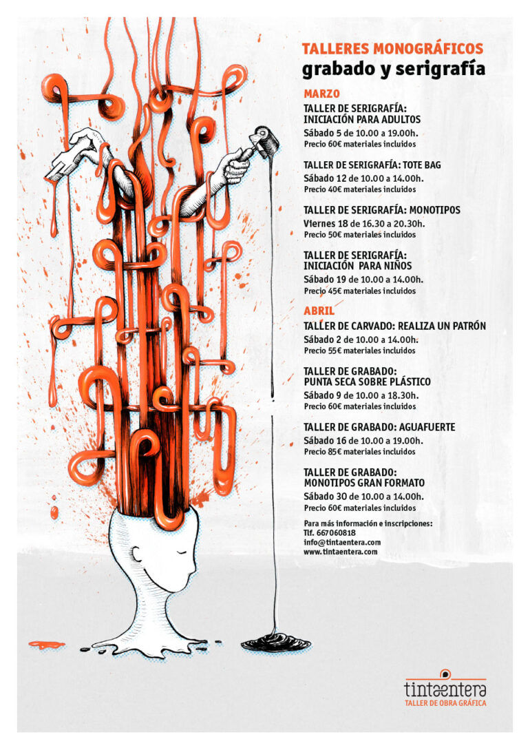 Talleres monográficos de grabado y serigrafía en Marzo y Abril de 2016 - Talleres