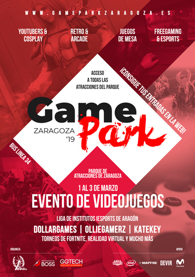 cartel gamepark zaragoza parque de atracciones