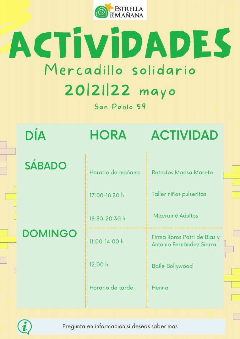 Mercadillo Solidario Estrella de la Mañana - Mercadillos