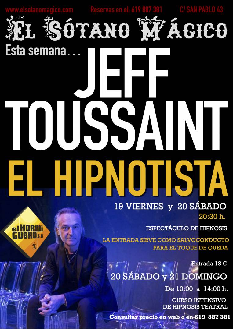 Jeff Toussaint el Hipnotista de Antena 3 en el Sótano -