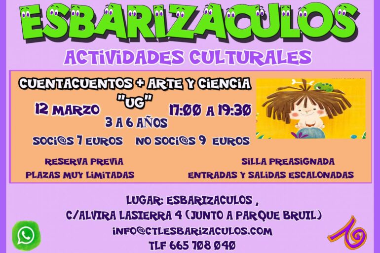 CUENTACUENTOS «UG» +ARTE Y CIENCIA (3 A 6 AÑOS) -