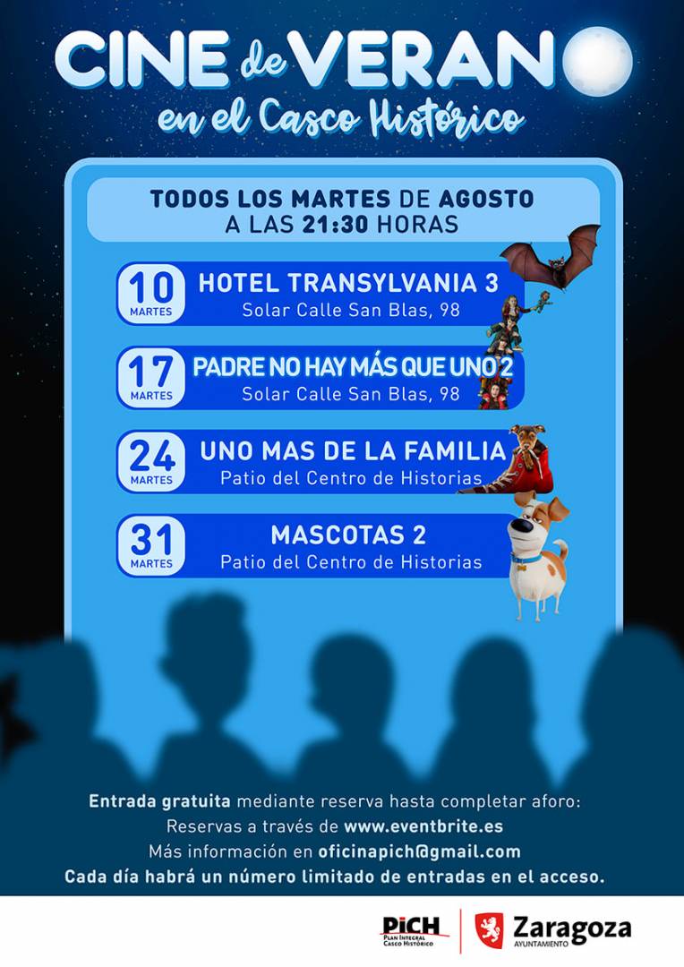 Cine de verano en el Casco Histórico - Que hacer en Zaragoza