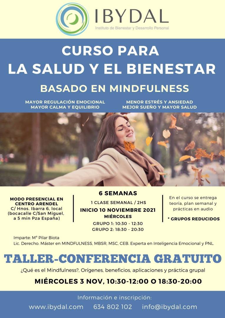 CURSO DE MINDFULNESS PARA LA SALUD Y EL BIENESTAR -