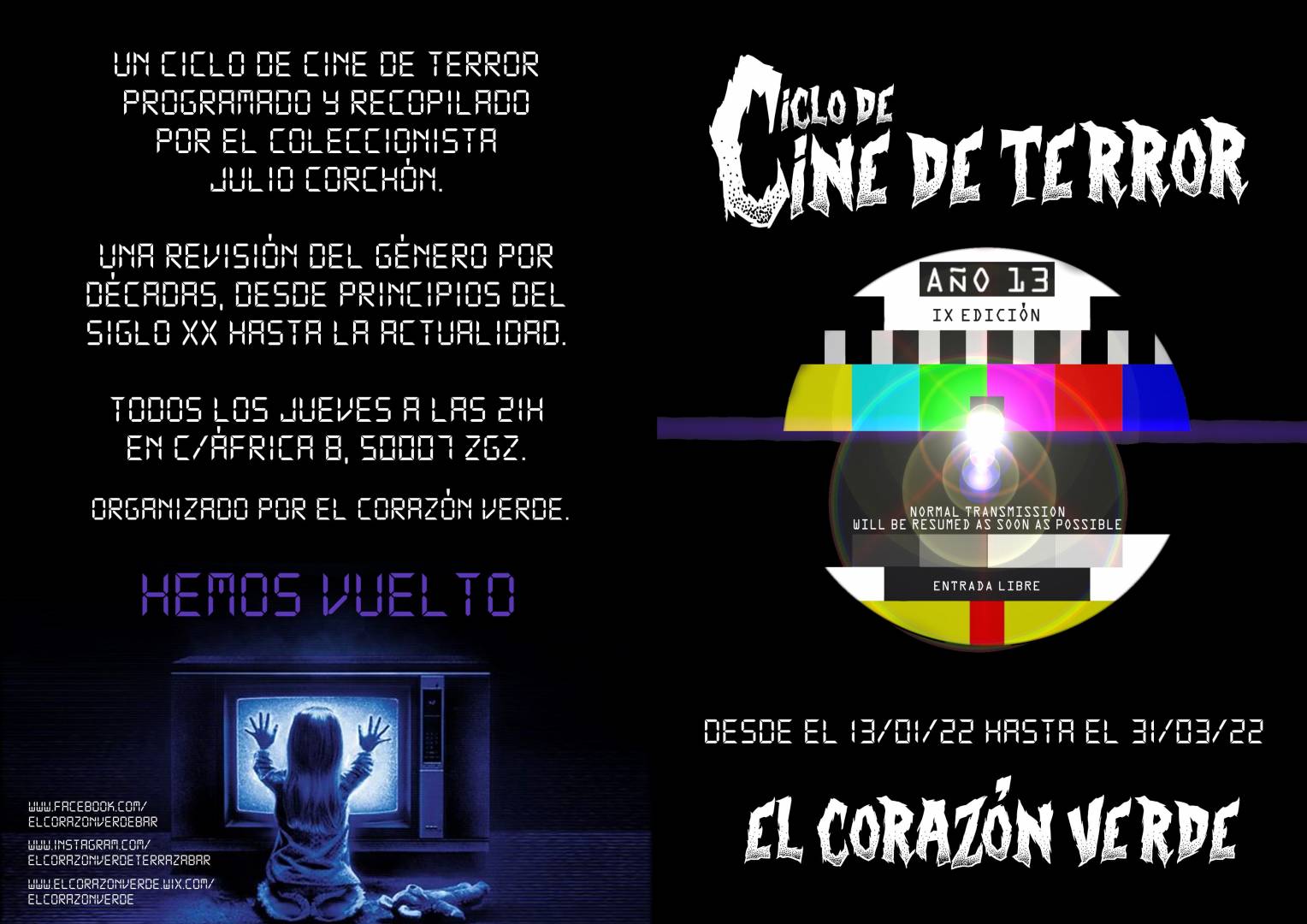 Ciclo de Cine de Terror «Año13» -