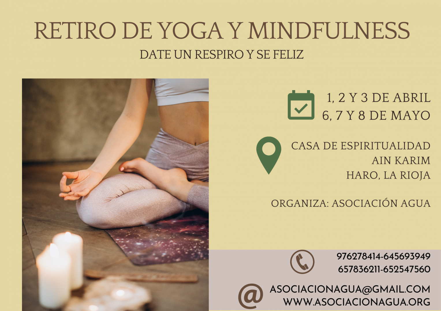 Retiro de yoga y mindfulness, 1 al 3 de abril en Haro -