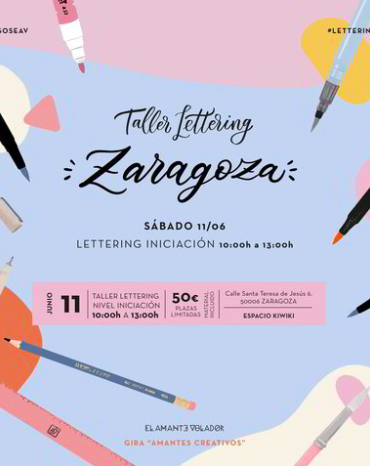 Workshop – Taller de Lettering Iniciación by Carla, «El Amante Volador». -