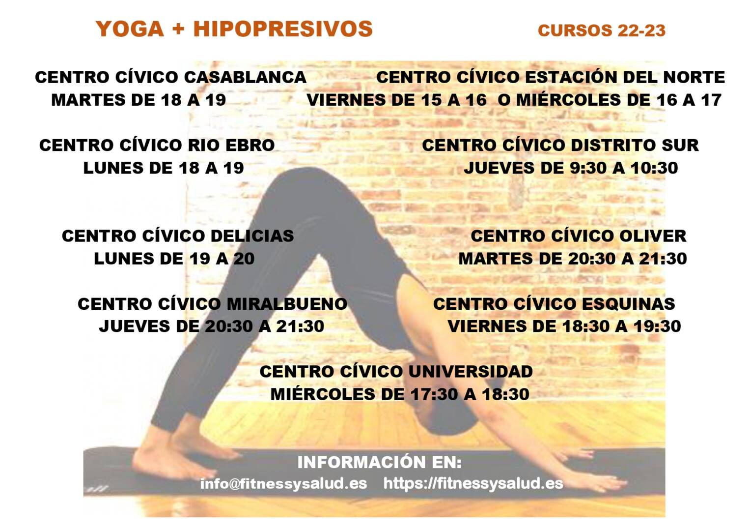 YOGA + HIPOPRESIVOS   Curso 22-23 -