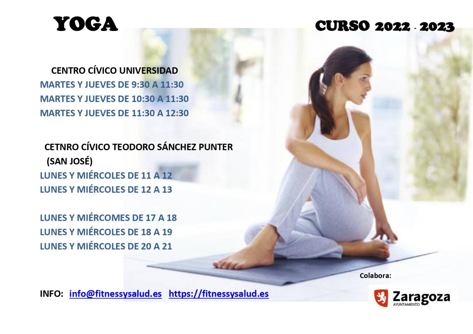 YOGA  CURSO 22-23 Centros Cívicos de Zaragoza -