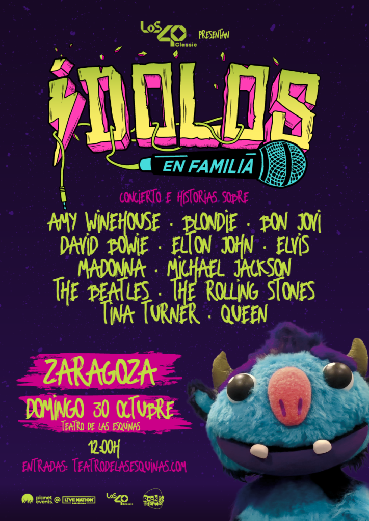 “Ídolos” aterriza en Zaragoza para acercar a las familias la historia de las grandes leyendas del pop y del rock - Musical