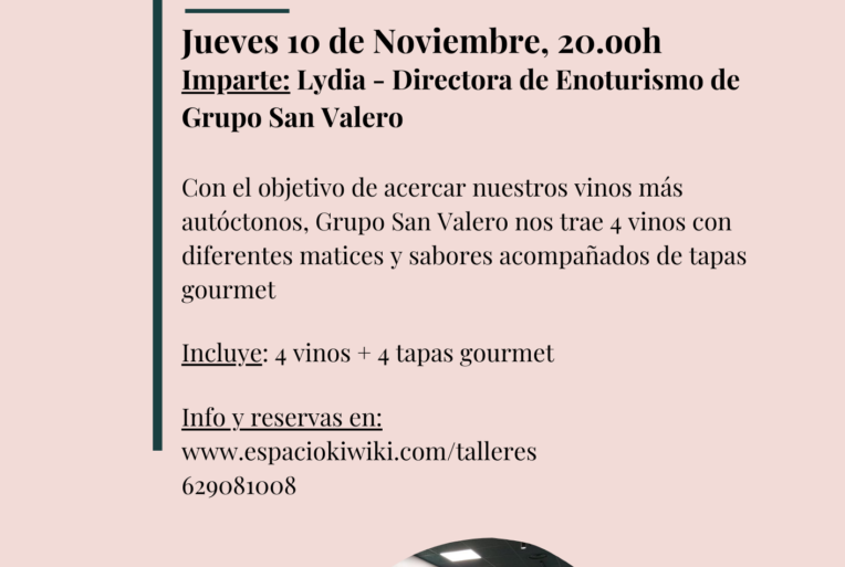 Cata de vino con maridaje – Bodegas San Valero – Jueves 10/11 -