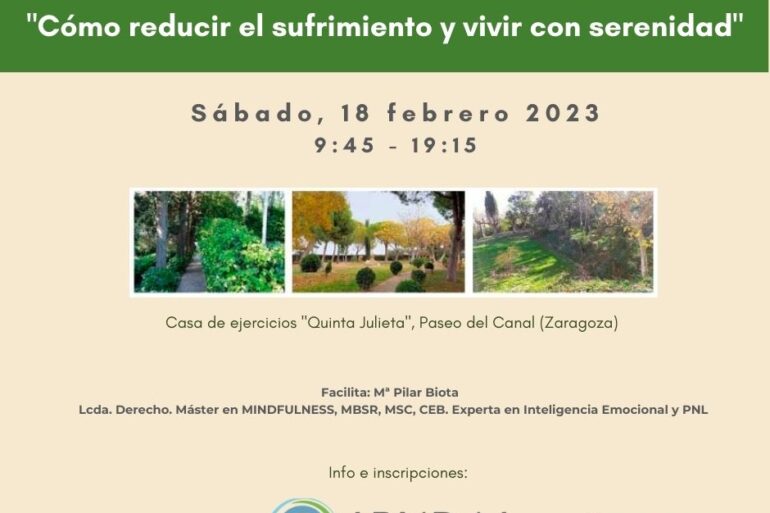 TALLER RETIRO DE MINDFULNESS «Cómo reducir el sufrimiento» -