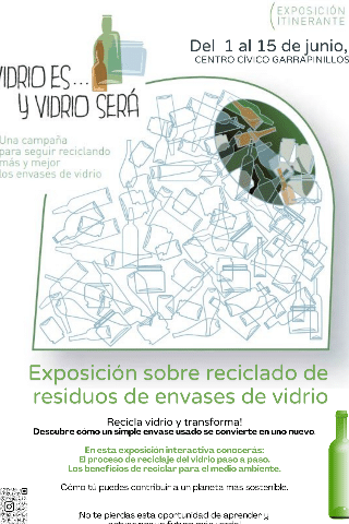 Exposición de reciclaje de vidrio